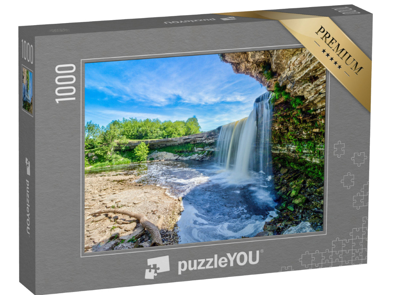 puzzle 1000 dílků „Vodopád Jagala v severním Estonsku“