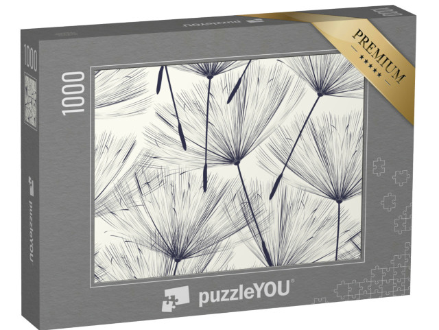 puzzle 1000 dílků „Design bezešvého vzoru s létajícími semeny pampelišek...“