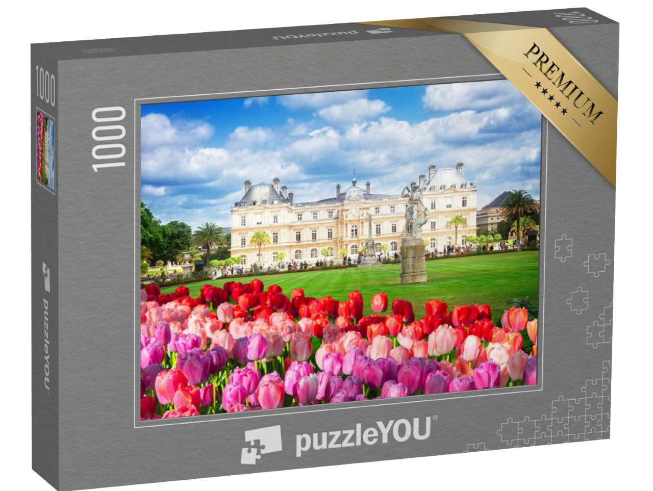 puzzle 1000 dílků „Paříž: Panorama z Lucemburské zahrady“