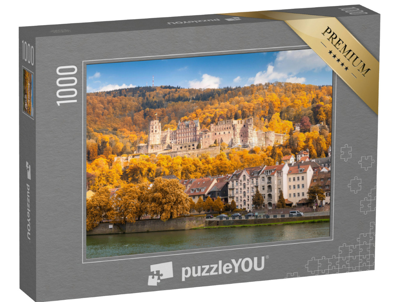 puzzle 1000 dílků „Zřícenina hradu Heidelberg, Německo“