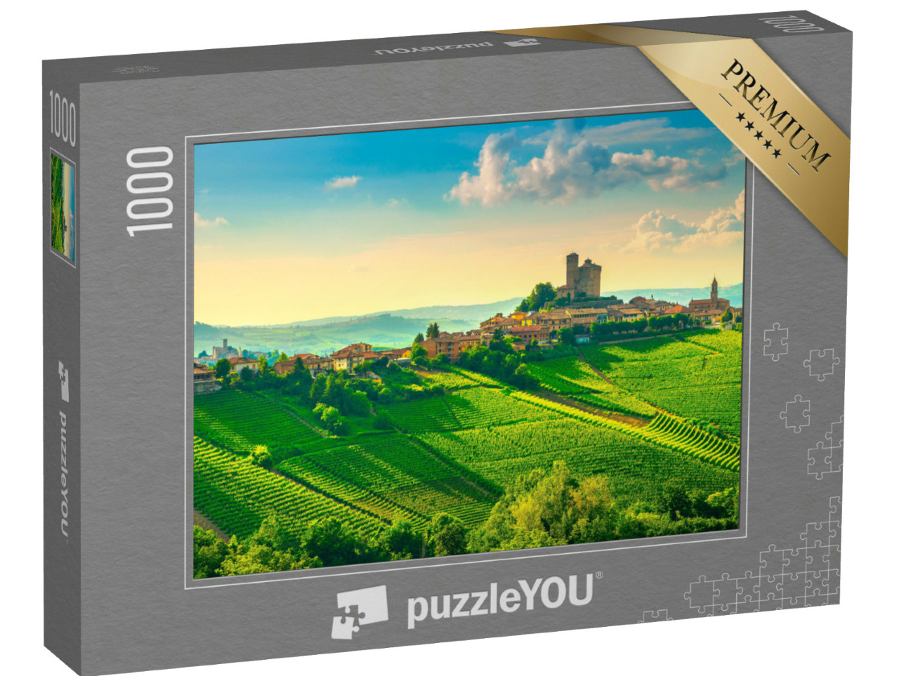 puzzle 1000 dílků „Idylické vinice v Piemontu na severu Itálie“