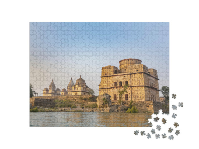 puzzle 1000 dílků „Bundela kenotafy v Kanchan Ghat v Orchha“