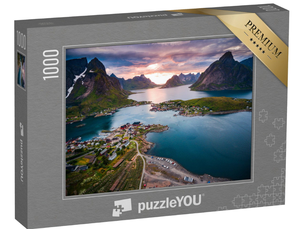 puzzle 1000 dílků „Nezaměnitelná krajina Lofotských ostrovů, Norsko“