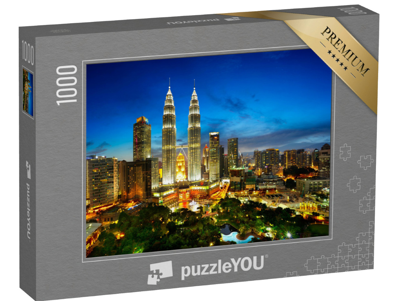 puzzle 1000 dílků „Letecký pohled na panorama Kuala Lumpuru za soumraku, Malajsie“