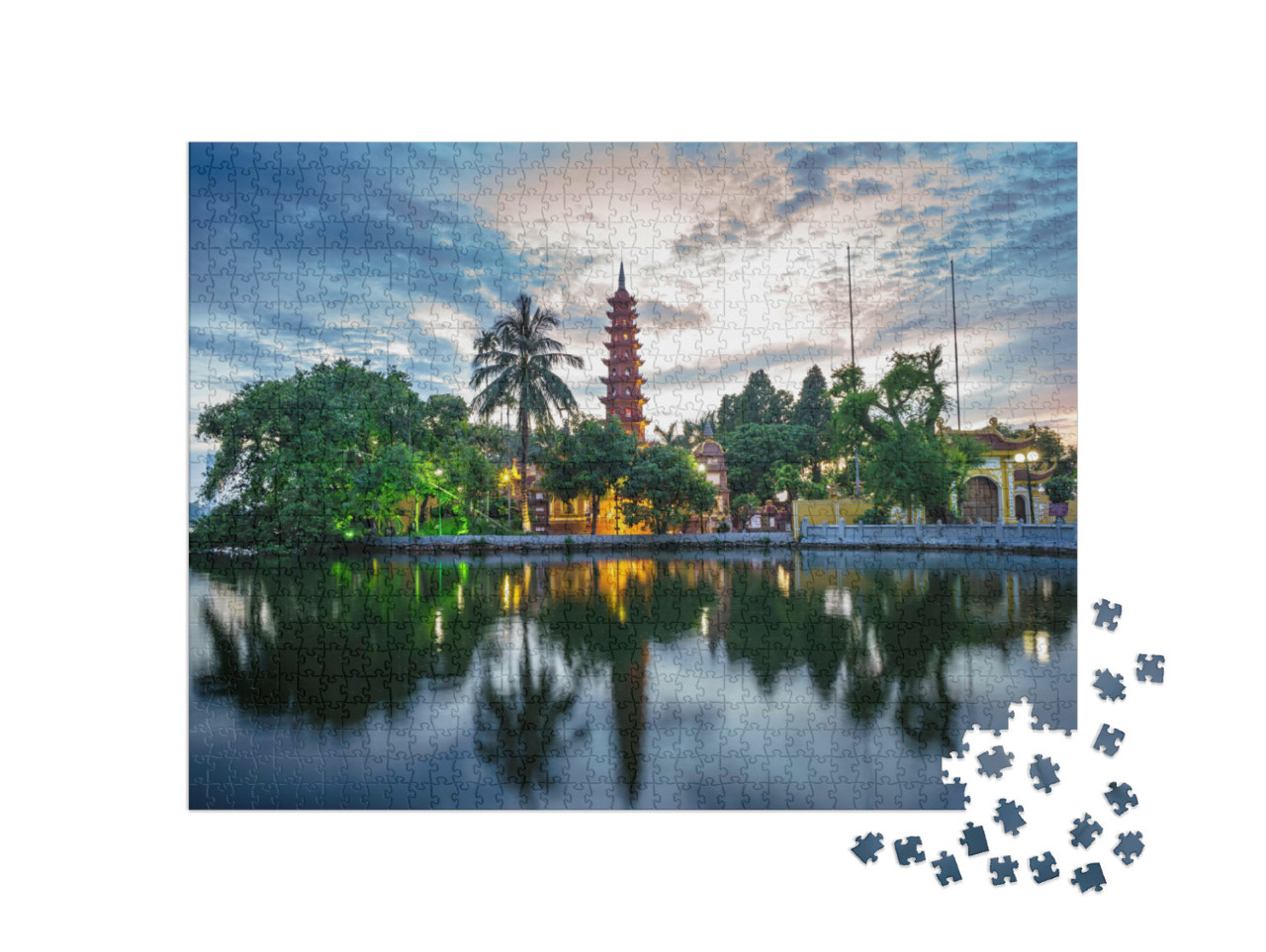 puzzle 1000 dílků „Pagoda Tran Quoc, nejstarší chrám v Hanoji, Vietnam“