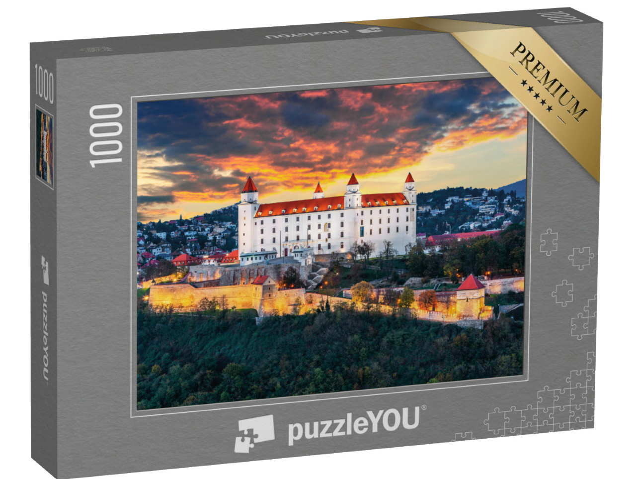 puzzle 1000 dílků „Krásný večer nad Bratislavským hradem, Slovensko“