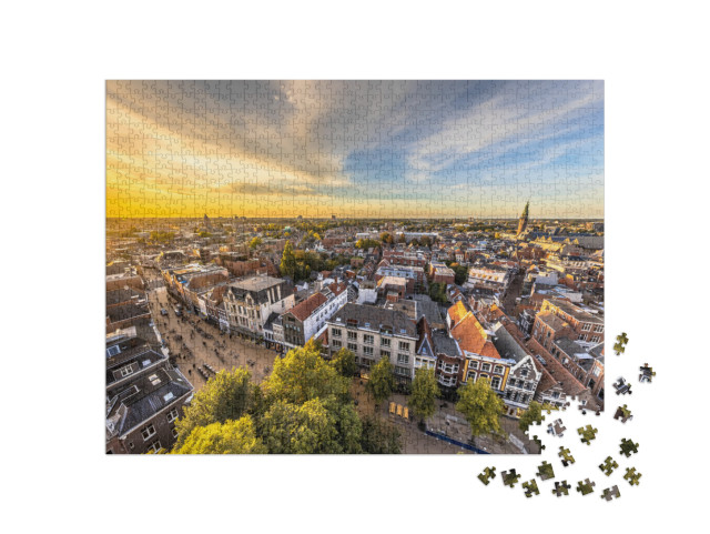 puzzle 1000 dílků „Pohled na historické centrum města Groningen, Nizozemsko“