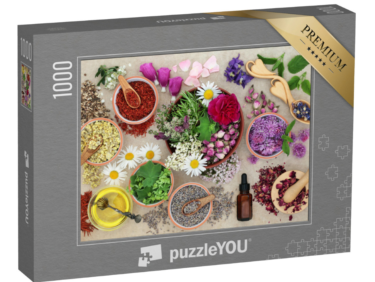 puzzle 1000 dílků „Složky pro výrobu éterických olejů“