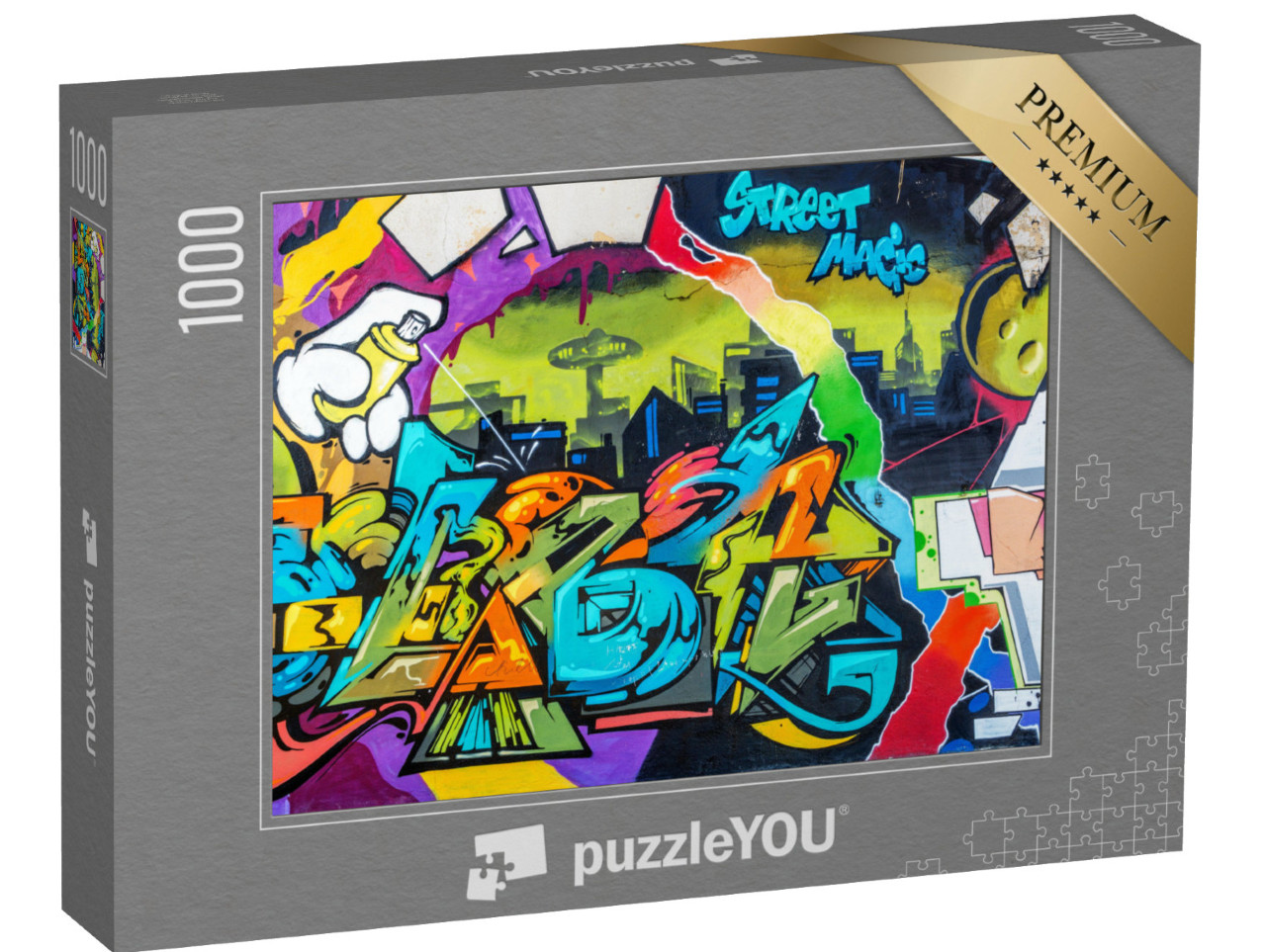 puzzle 1000 dílků „Stěna je vyzdobena abstraktními kresbami“