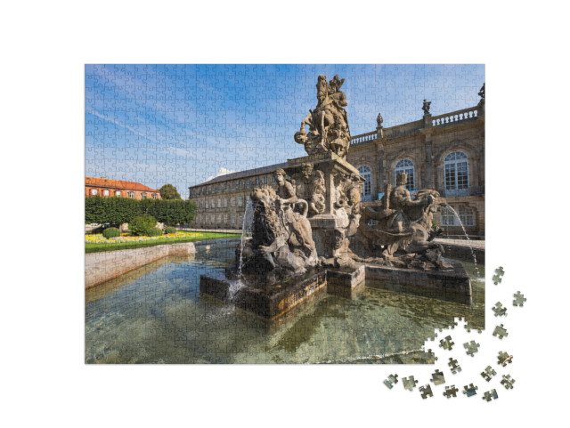 puzzle 1000 dílků „Kašna před zámkem Bayreuth, Německo“