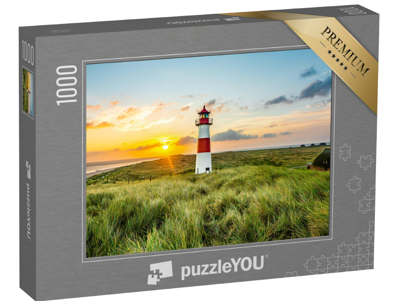 puzzle 1000 dílků „Východ slunce u majáku v Listu na ostrově Sylt“