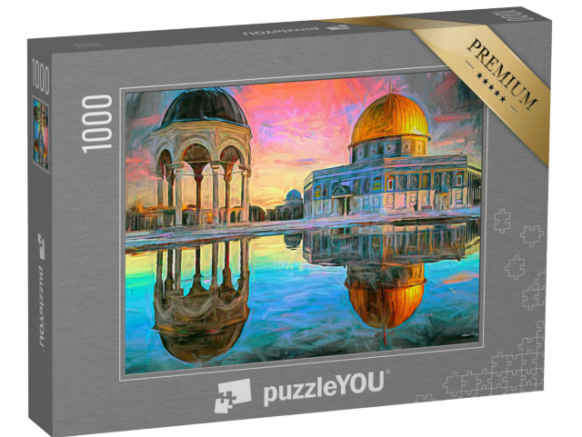 puzzle 1000 dílků „Obraz Jeruzaléma, města na Chrámové hoře“