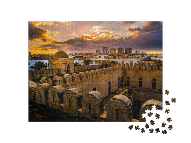 puzzle 1000 dílků „Pohled z hradeb pevnosti Ribat v tuniském městě Sousse“