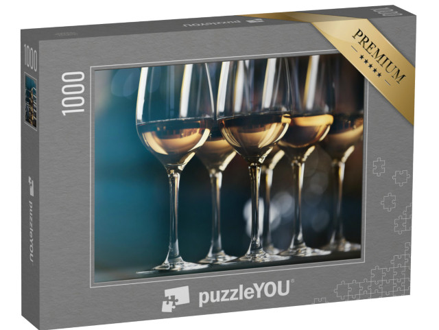 puzzle 1000 dílků „Sklenice s bílým vínem“