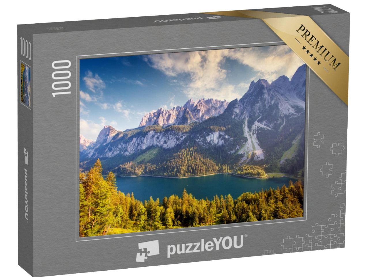 puzzle 1000 dílků „Fantastický výhled na Vorderer Gosausee a ledovec Dachstein, Rakousko“