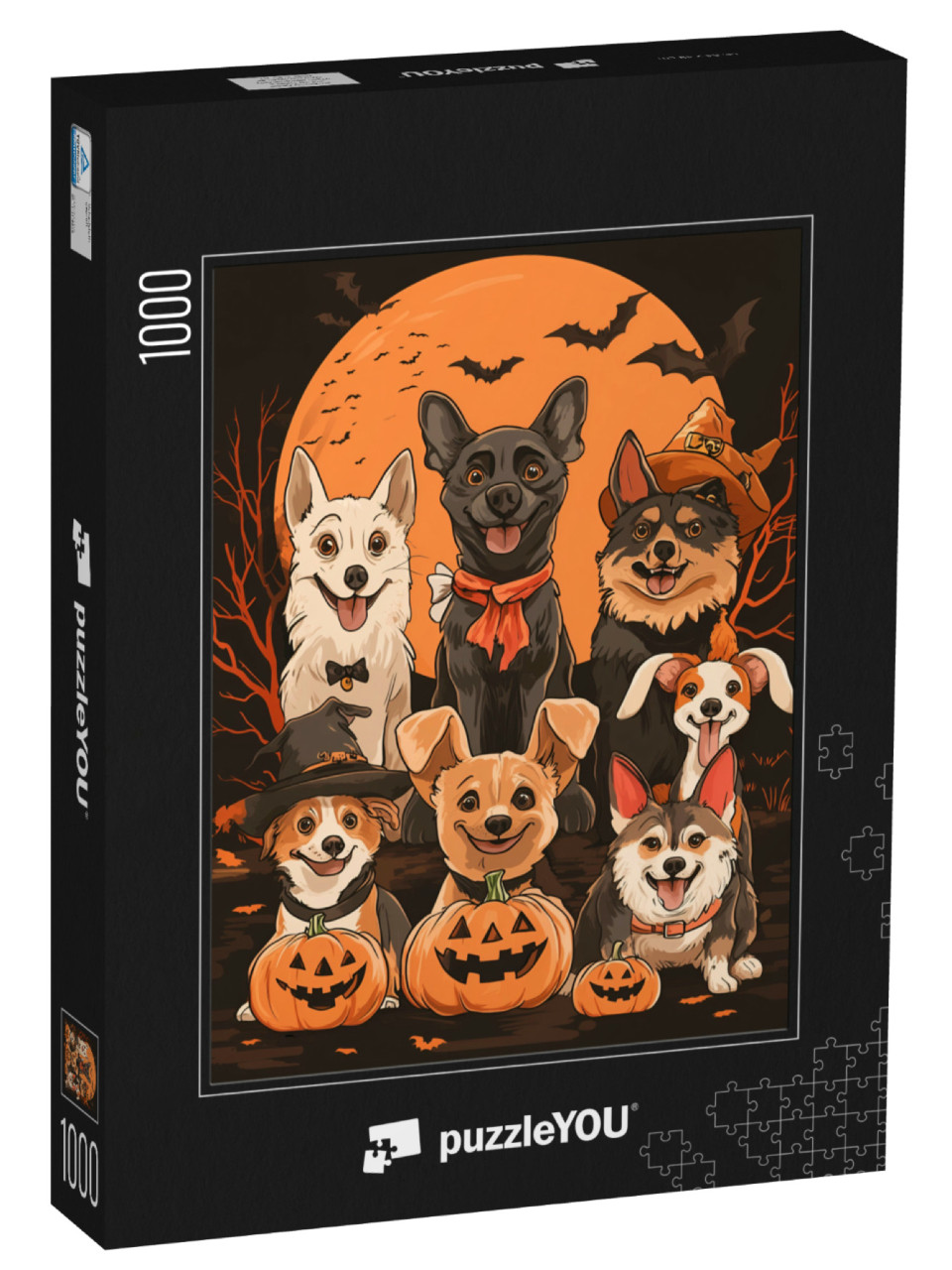 puzzle 1000 dílků „Psí kamarádi na Halloween“