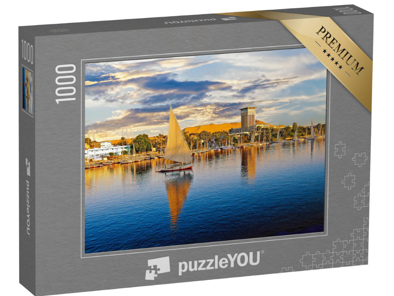 puzzle 1000 dílků „Luxor na Nilu je oblíbeným místem pro turistické lodě“