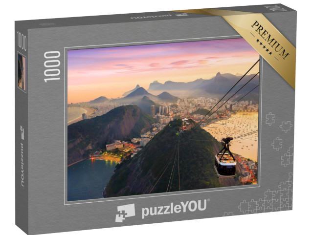 puzzle 1000 dílků „Noční pohled na Copacabanu s horou Sugar Loaf, Brazílie“