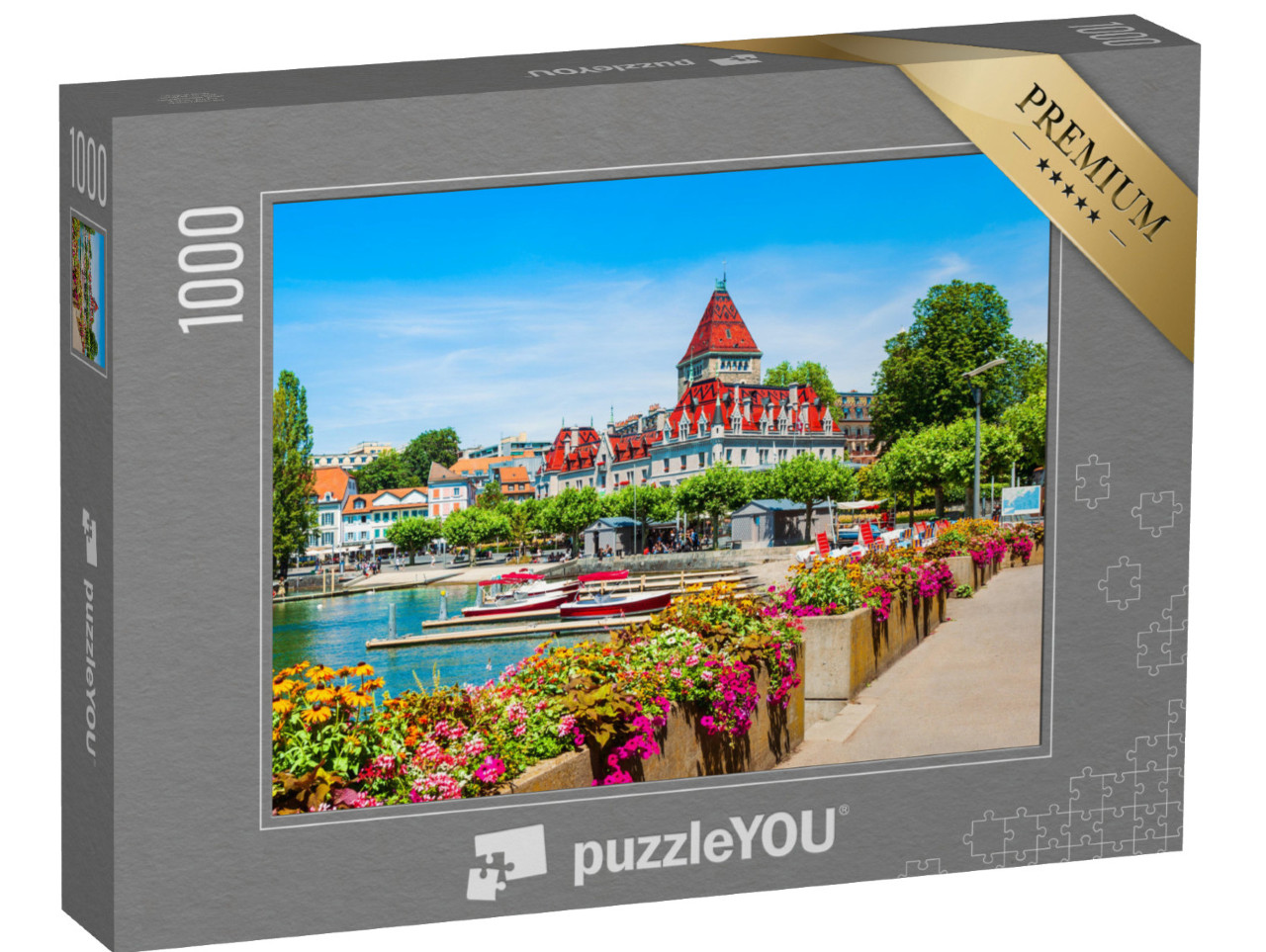 puzzle 1000 dílků „Promenáda u Ženevského jezera, Švýcarsko“