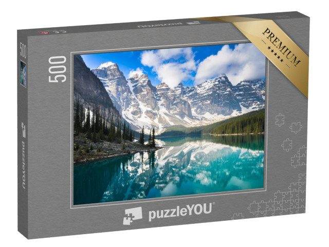 puzzle 500 dílků „Jezero Moraine, Skalisté hory, Kanada“