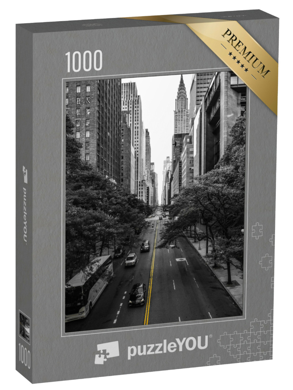 puzzle 1000 dílků „Nekonečná ulice na Manhattanu, New York, USA“