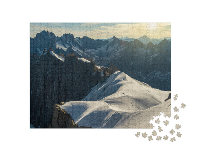 puzzle 1000 dílků „Masiv Mont Blanc, Alpy na hranici mezi Francií a Itálií“