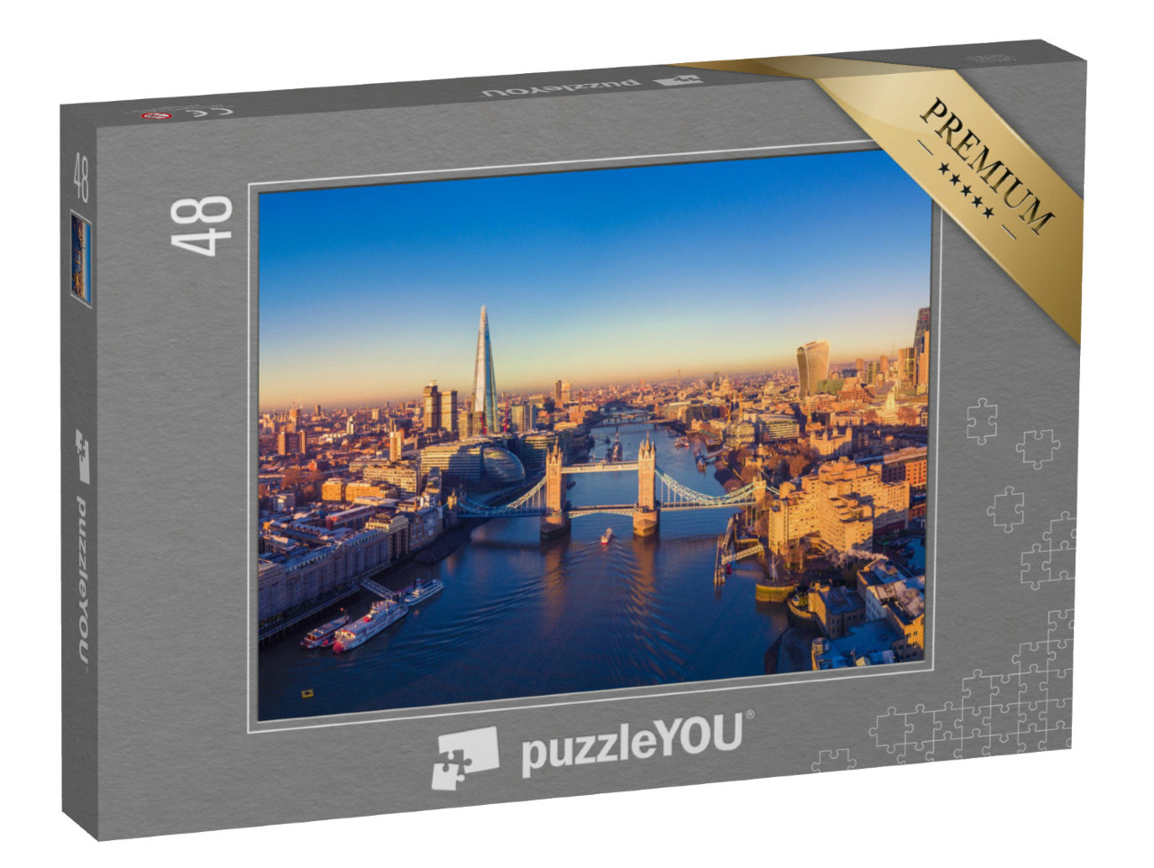 puzzle 48 dílků „Letecký panoramatický pohled na Londýn a řeku Temži, Anglie“
