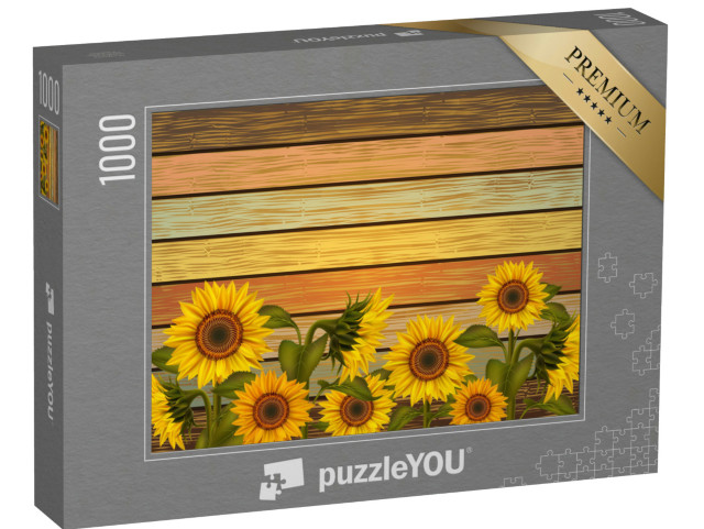 puzzle 1000 dílků „Krásné letní slunečnicové pole při západu slunce, přírodn...“