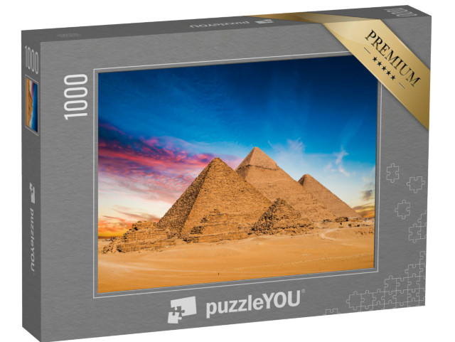 puzzle 1000 dílků „Velké pyramidy v Gíze při západu slunce, Egypt“