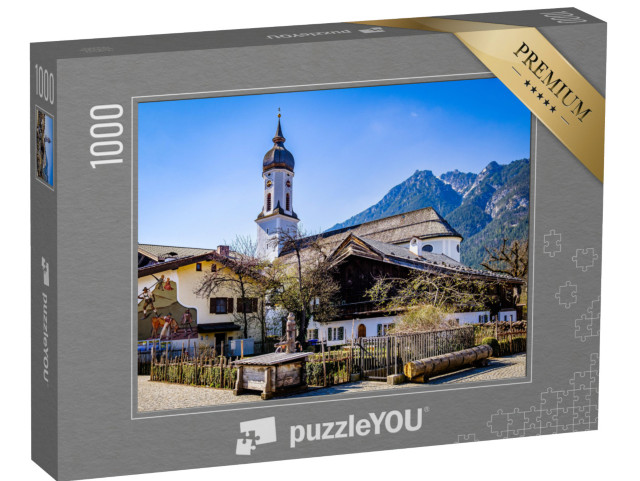 puzzle 1000 dílků „Staré město s historickými budovami v Garmisch-Partenkirchenu“