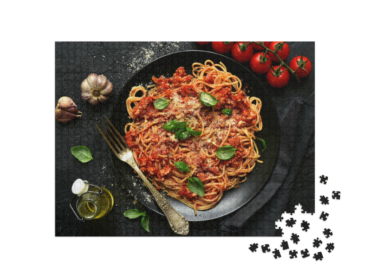 puzzle 1000 dílků „Tradiční italské boloňské špagety“