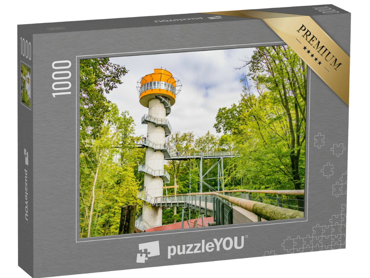 puzzle 1000 dílků „Procházka v korunách stromů v bukových lesích národního parku Hainich, Německo“