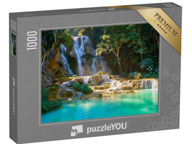 puzzle 1000 dílků „Působivé vodopády Kuang Si v Luang Probang, Laos“