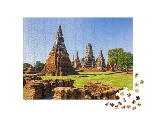 puzzle 1000 dílků „Wat Mahathat, památka světového dědictví UNESCO, starobylé hlavní město Sukhothai, Thajsko“