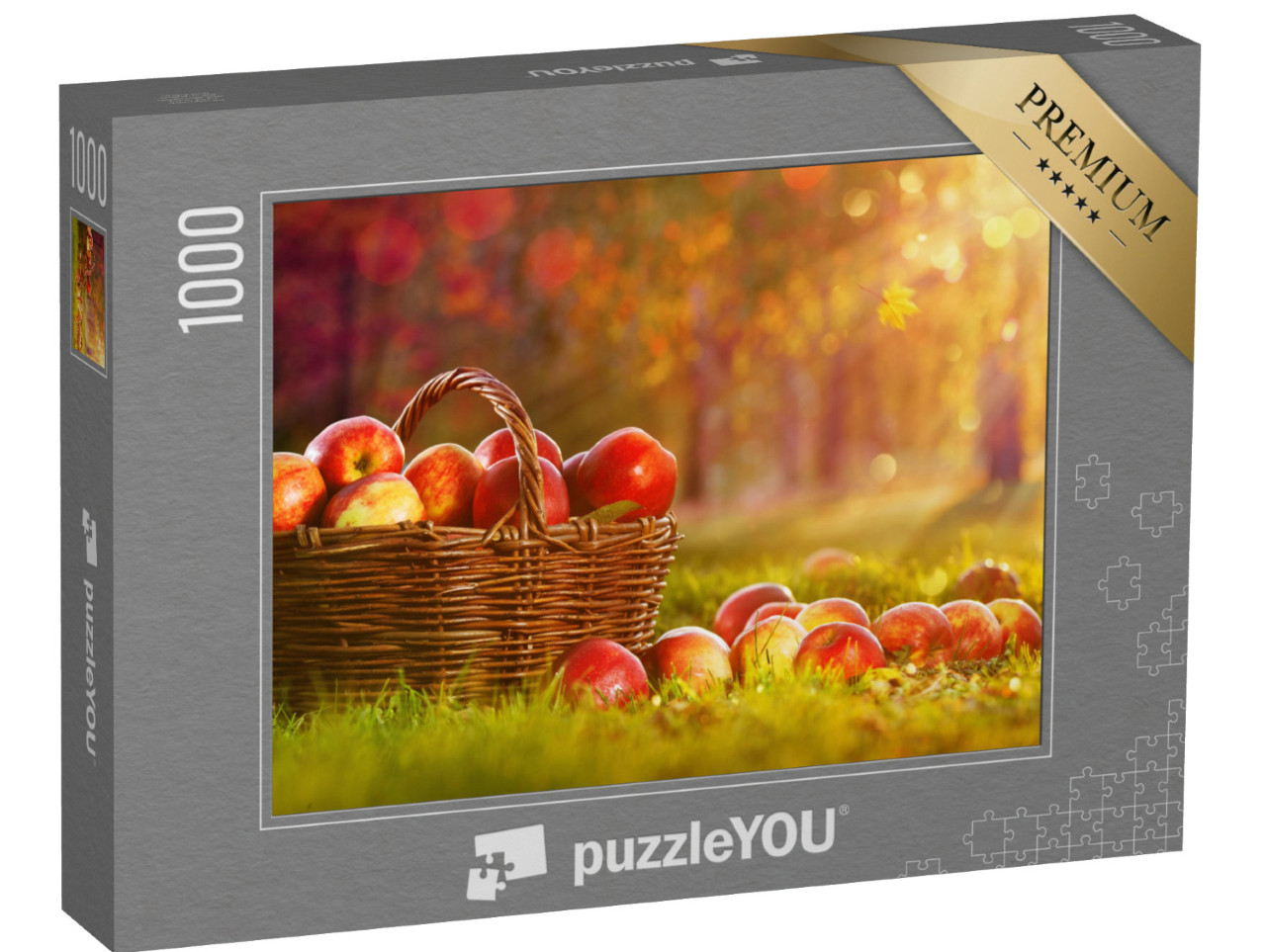 puzzle 1000 dílků „Jablka v košíku na zahradě“