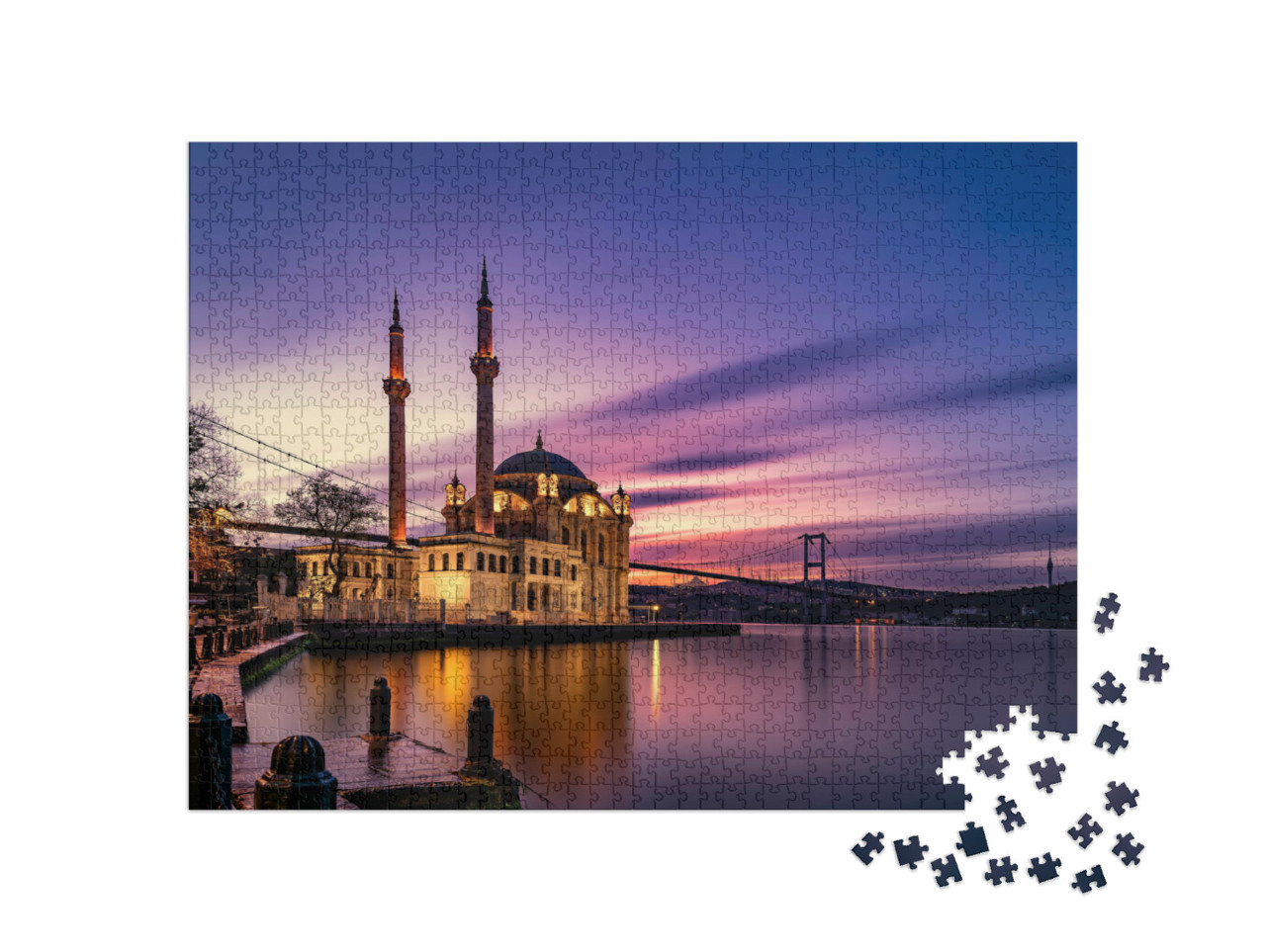 puzzle 1000 dílků „Krásný východ slunce u mešity Ortaköy, Istanbul, Turecko“