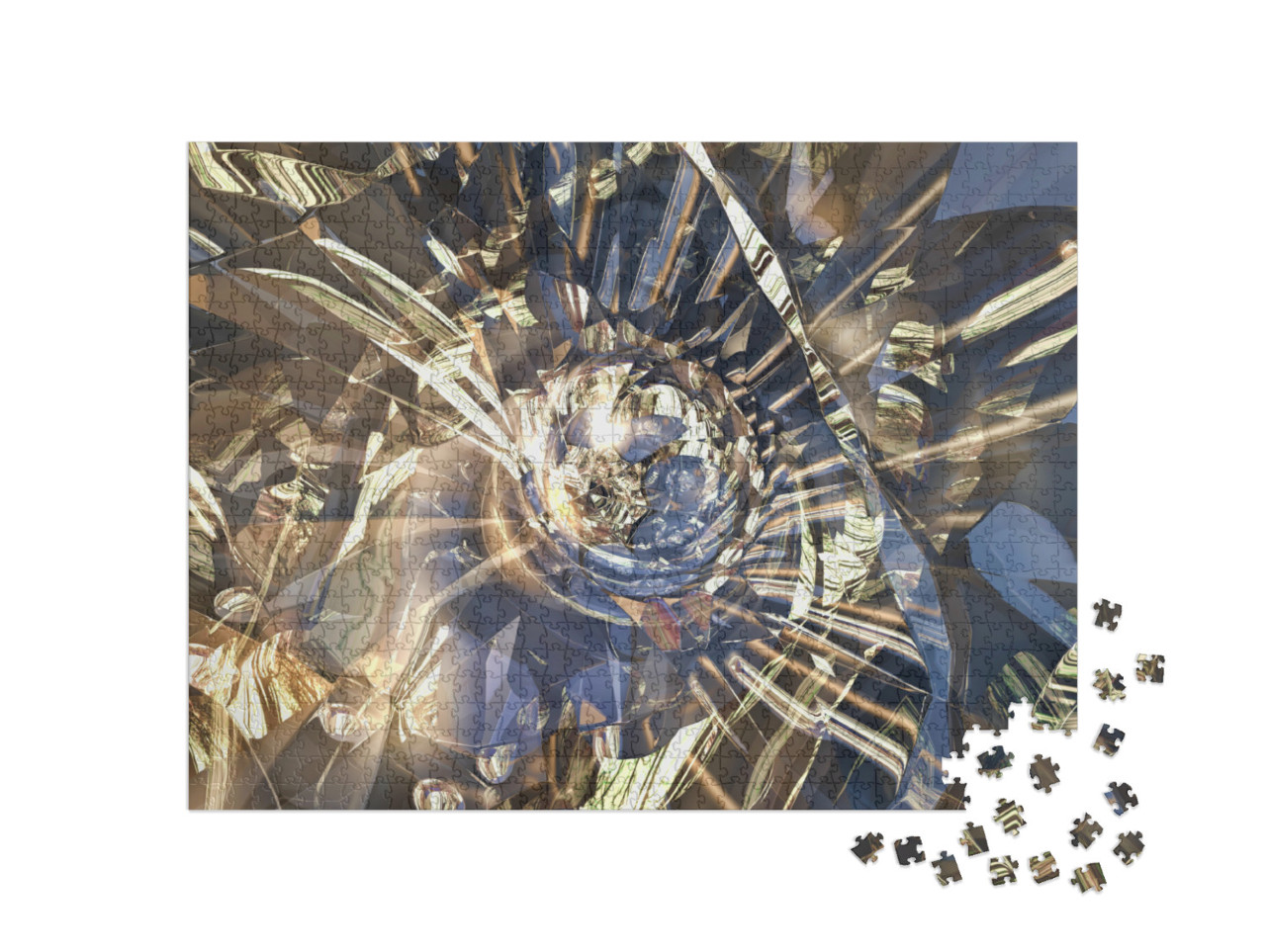 puzzle 1000 dílků „Rozbité sklo, Grafický design, Vykreslování, Fraktál, Efekt...“
