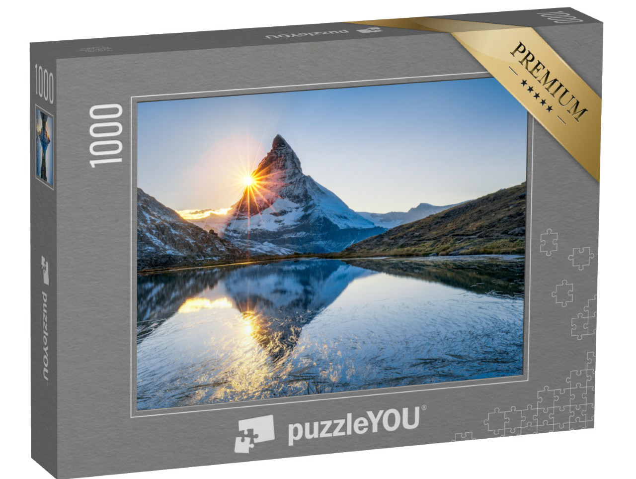 puzzle 1000 dílků „Riffelsee a Matterhorn v kantonu Valais, Švýcarsko“