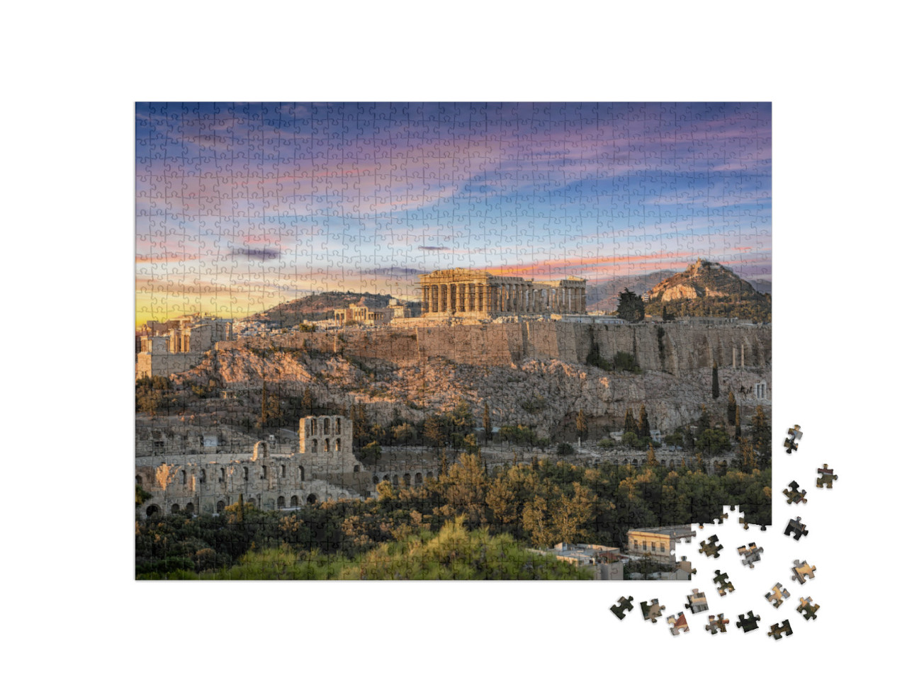 puzzle 1000 dílků „Chrám Parthenon na aténské Akropoli, Řecko“