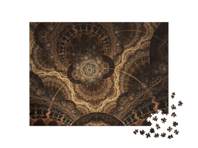 puzzle 1000 dílků „Digitální umění: Detailní fraktální hvězdná obloha“