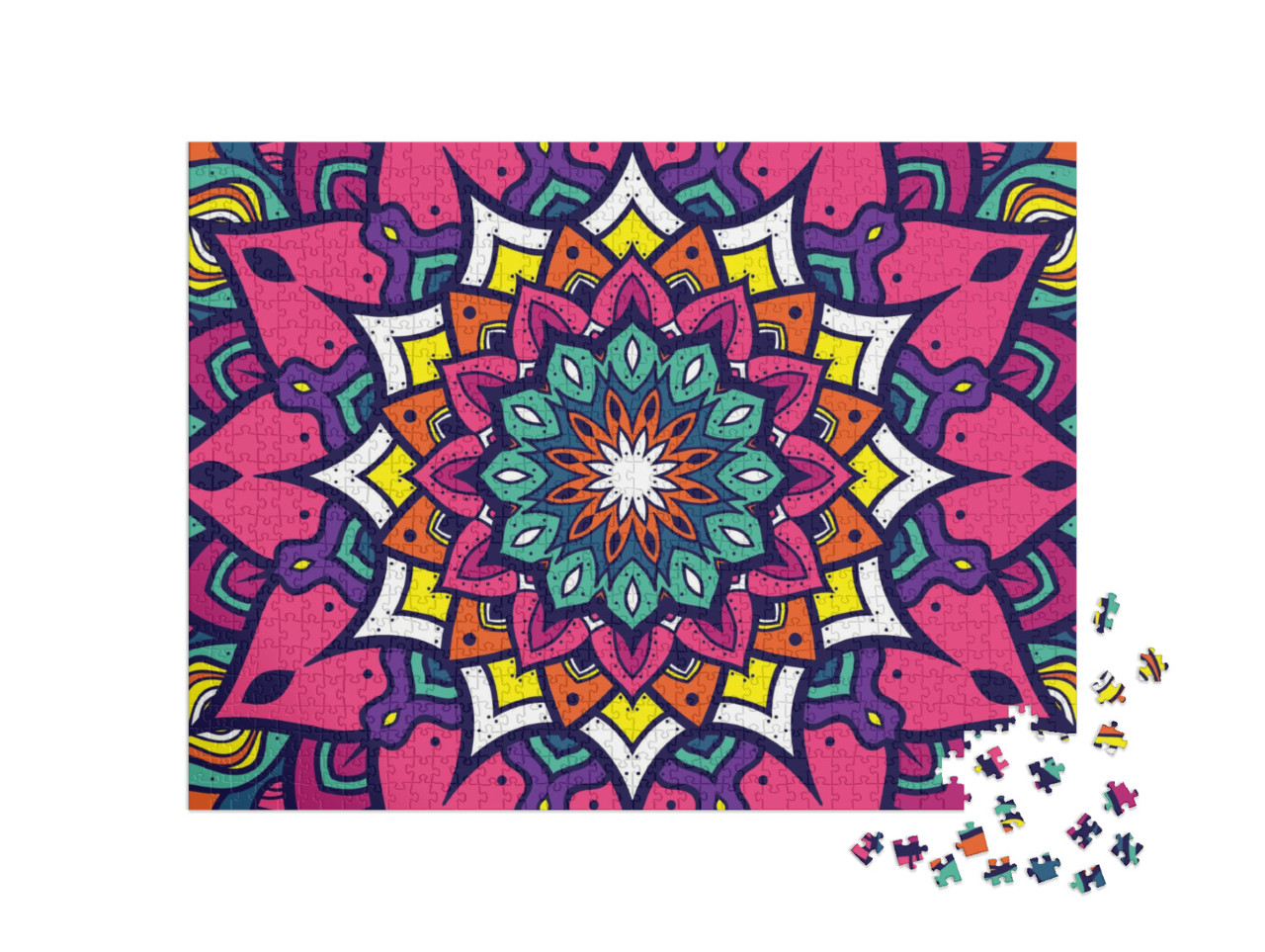 puzzle 1000 dílků „Květinový ornament mandala“