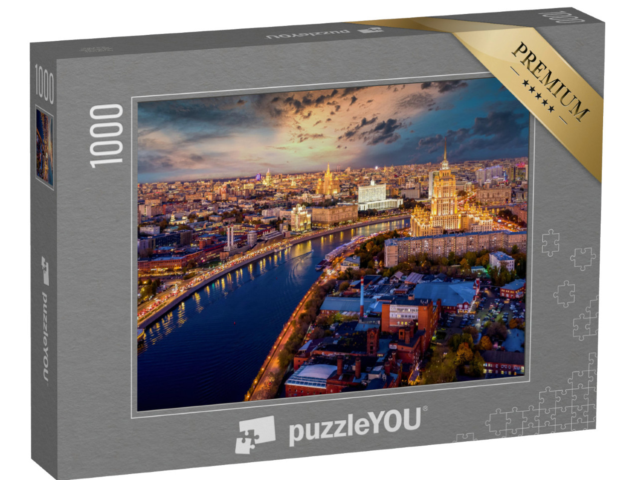 puzzle 1000 dílků „Panorama s mrakodrapy: Moskva, Rusko“
