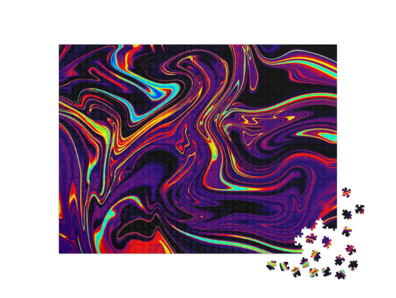 puzzle 1000 dílků „Oslnivé psychedelické víry“