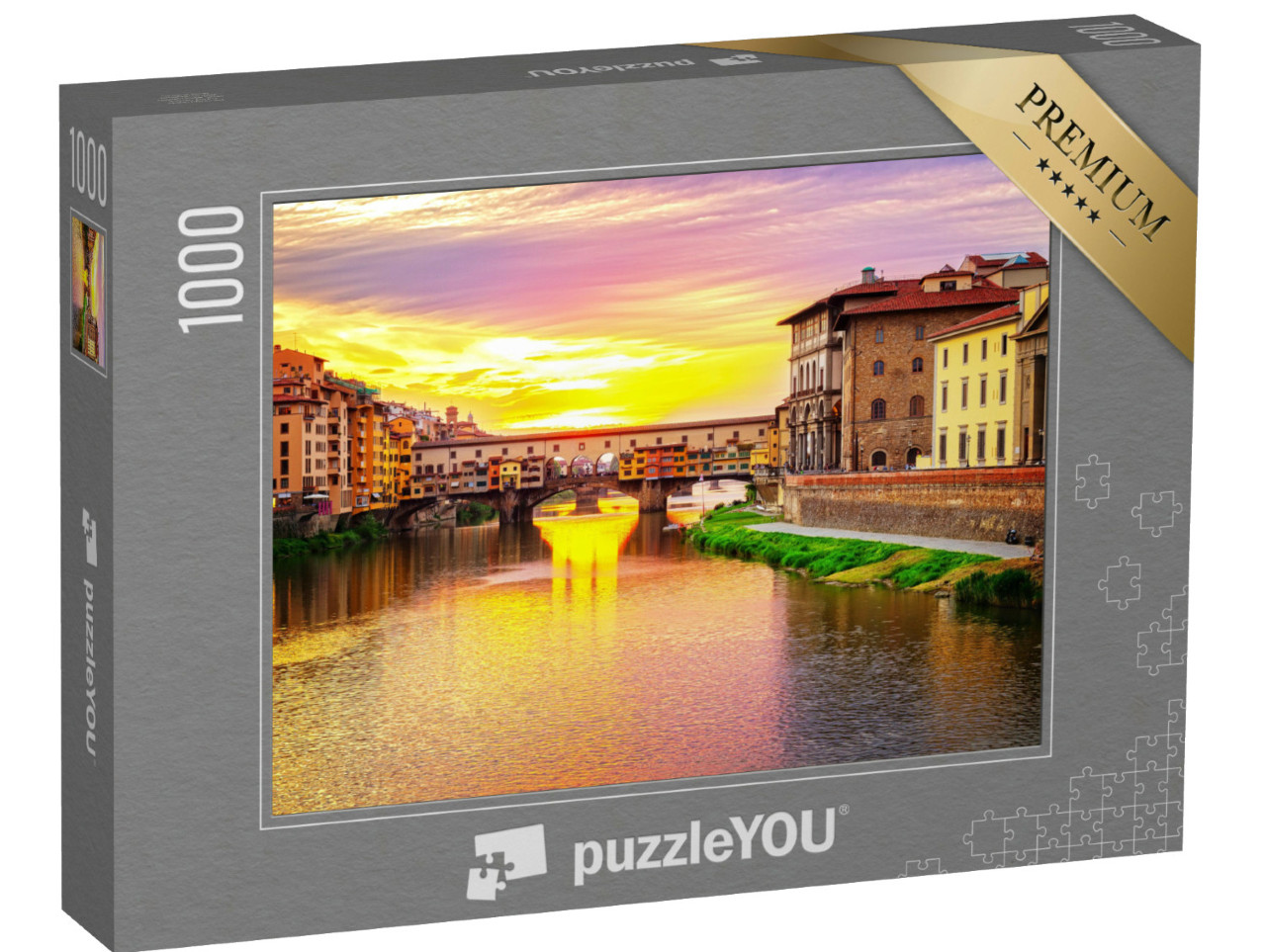 puzzle 1000 dílků „Krajina Florencie s Ponte Vecchio, Itálie“