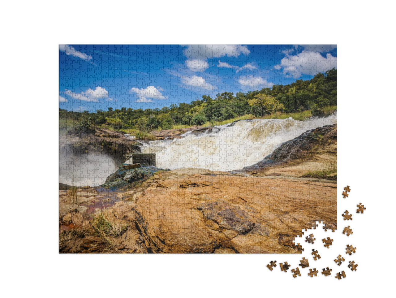 puzzle 1000 dílků „Obrázek přírody a zvířat v parku Murchison Falls, Uganda, Afrika“