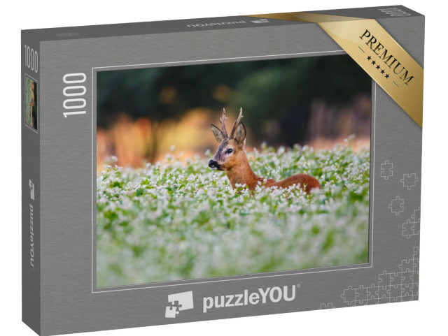 puzzle 1000 dílků „Jelen v květinovém poli“