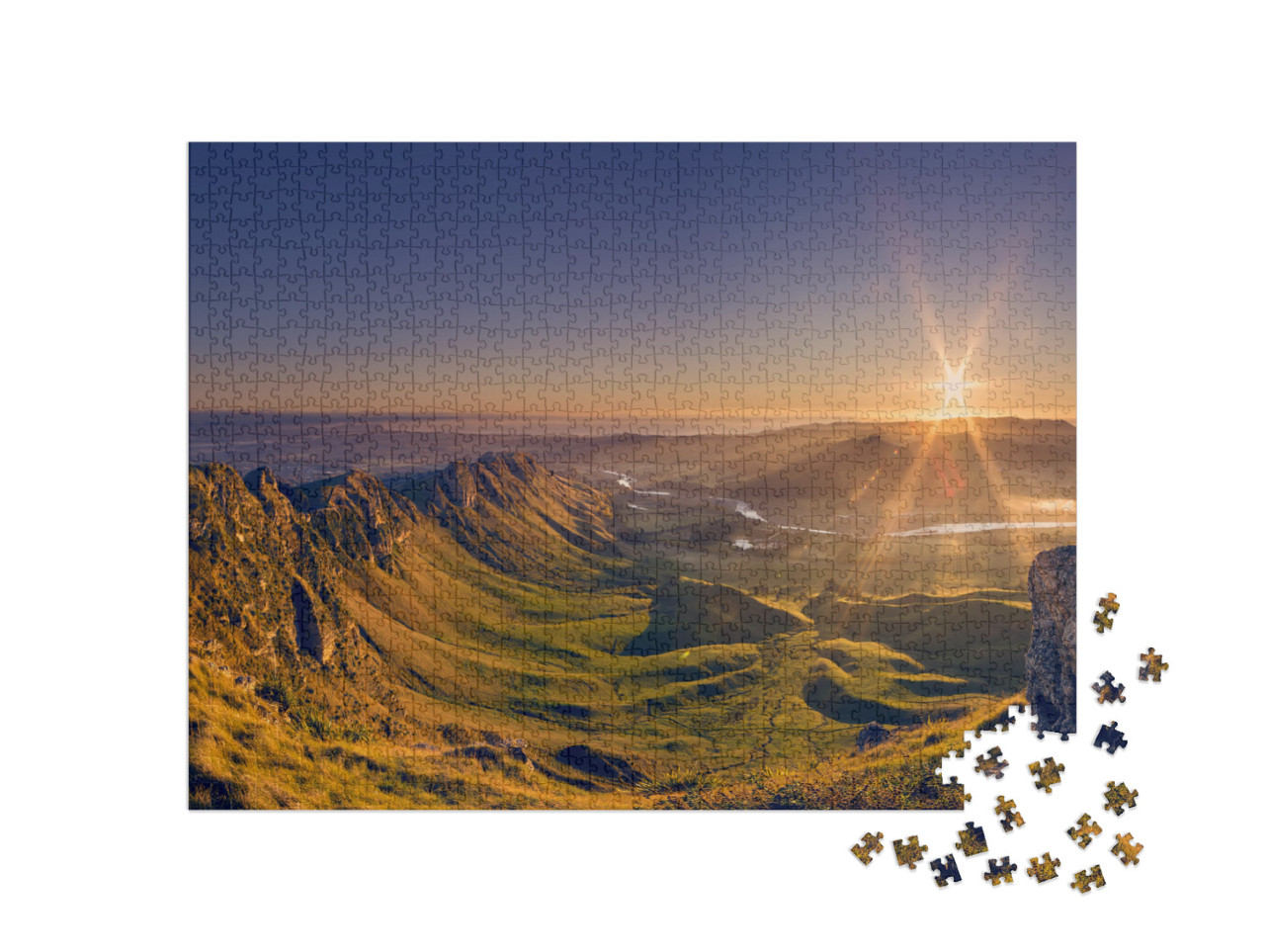 puzzle 1000 dílků „Krása vrcholu Te Mata za jasného rána“