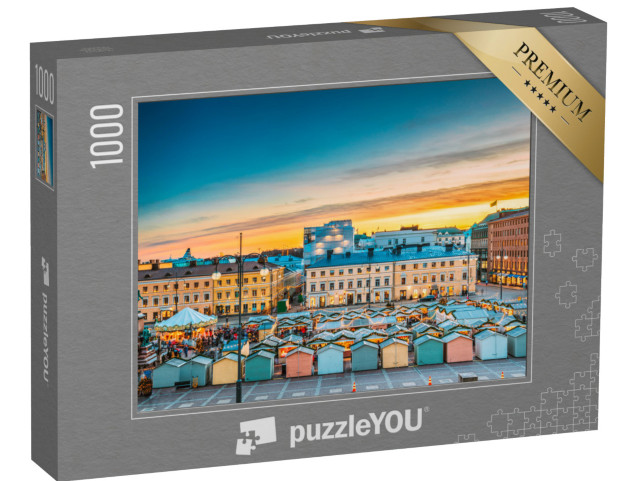 puzzle 1000 dílků „Večerní vánoční trh v Helsinkách“