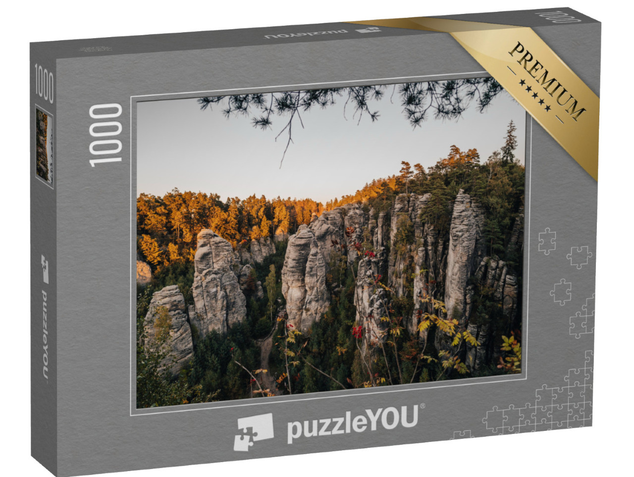 puzzle 1000 dílků „Prachovské skály na podzim, Český ráj, Česká republika“