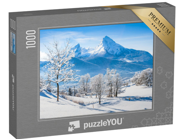 puzzle 1000 dílků „Berchtesgaden a masiv Watzmann při východu slunce, Berchtesgadener Land, Německo“